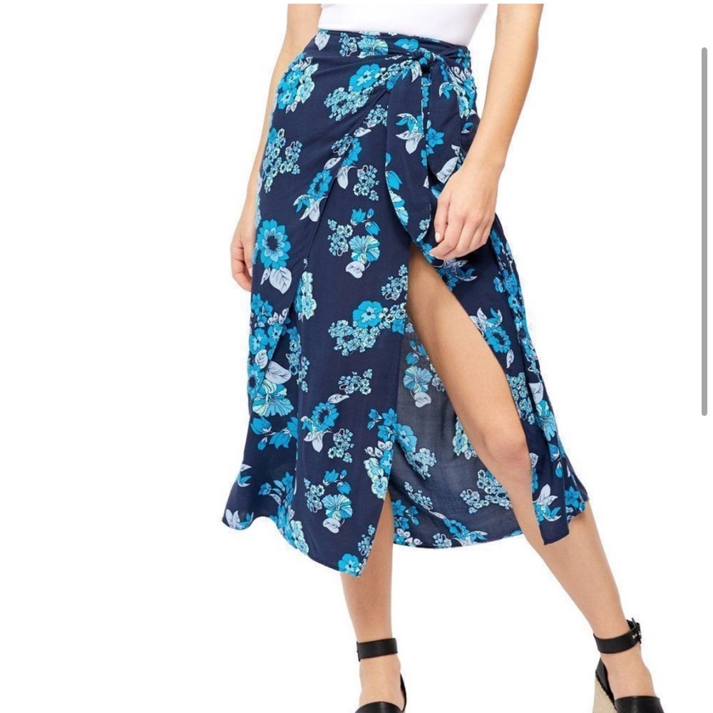 Free People wrap floral skirt